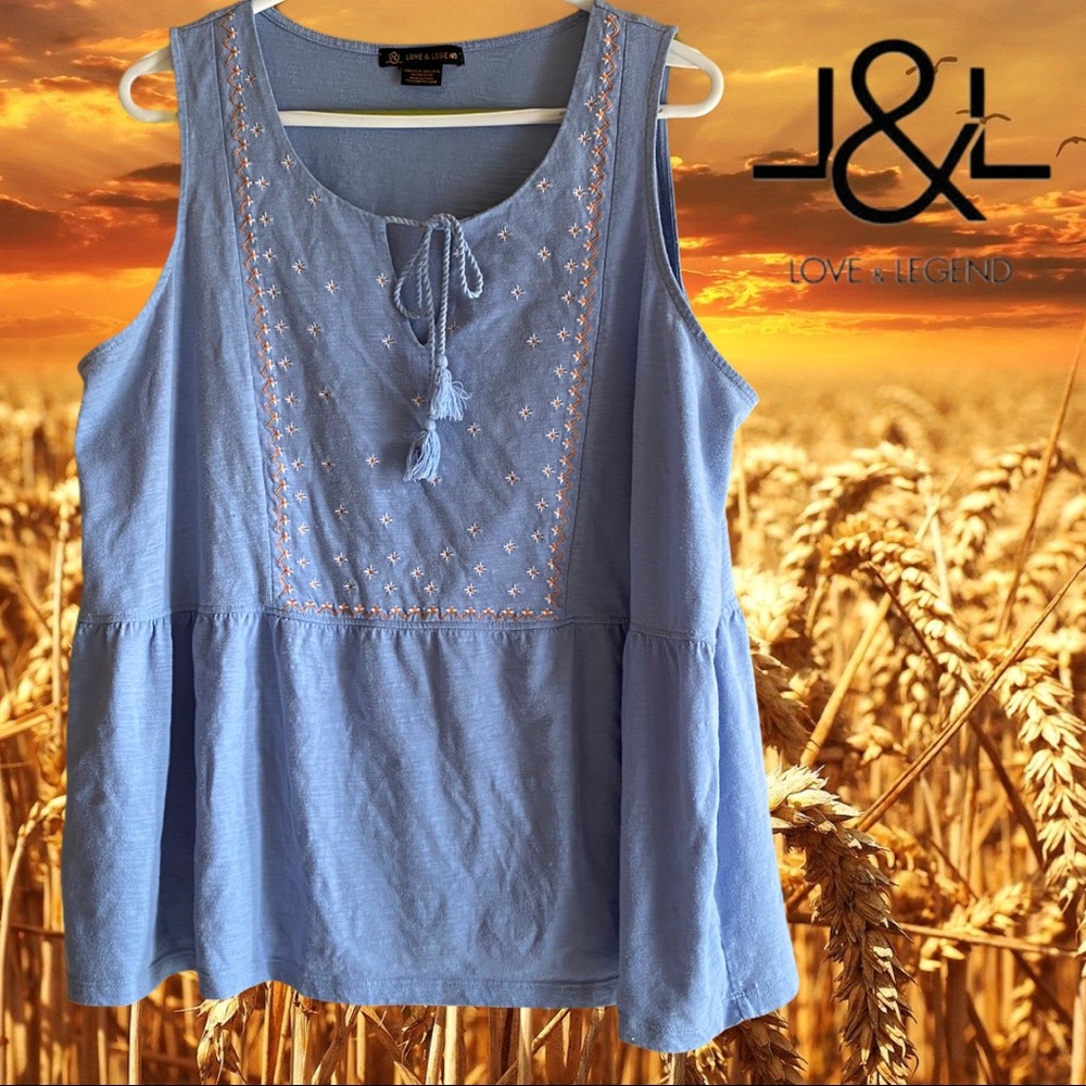2/$25- Love & Legend Boho Embroidered Top sz Plus 3x